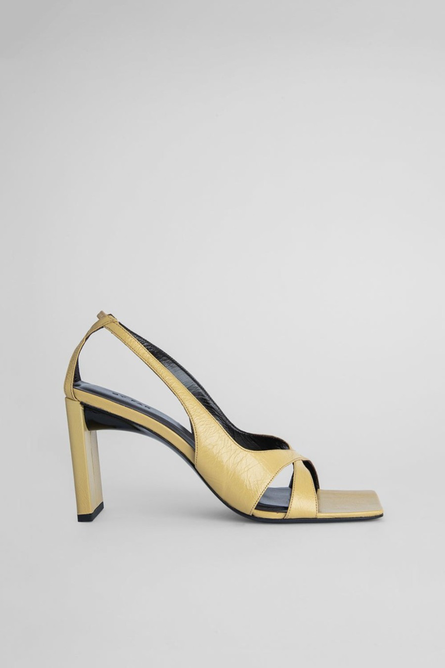 Shoes BY FAR  | Kseniya Yellow Creased Leather